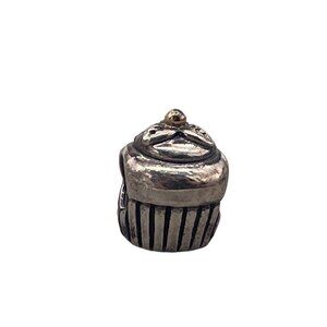 Pandora Two Tone Sterling Silver with 14K Gold Cupcake Food Charm